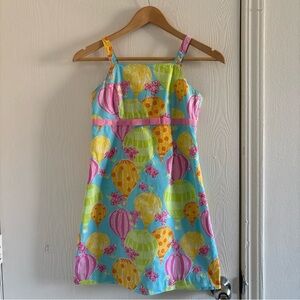 Lilly Pulitzer Girls' Blue Hot Air Balloon Print Pink very excellent condition